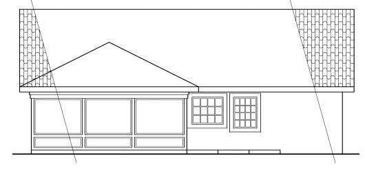 Southwest Rear Elevation of Plan 59438