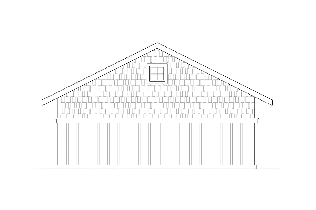 Craftsman Rear Elevation of Plan 59442