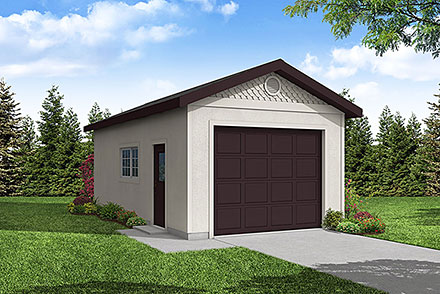 Garage Plan 59443 - 1 Car Garage Elevation