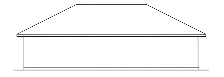 Ranch Traditional Rear Elevation of Plan 59447