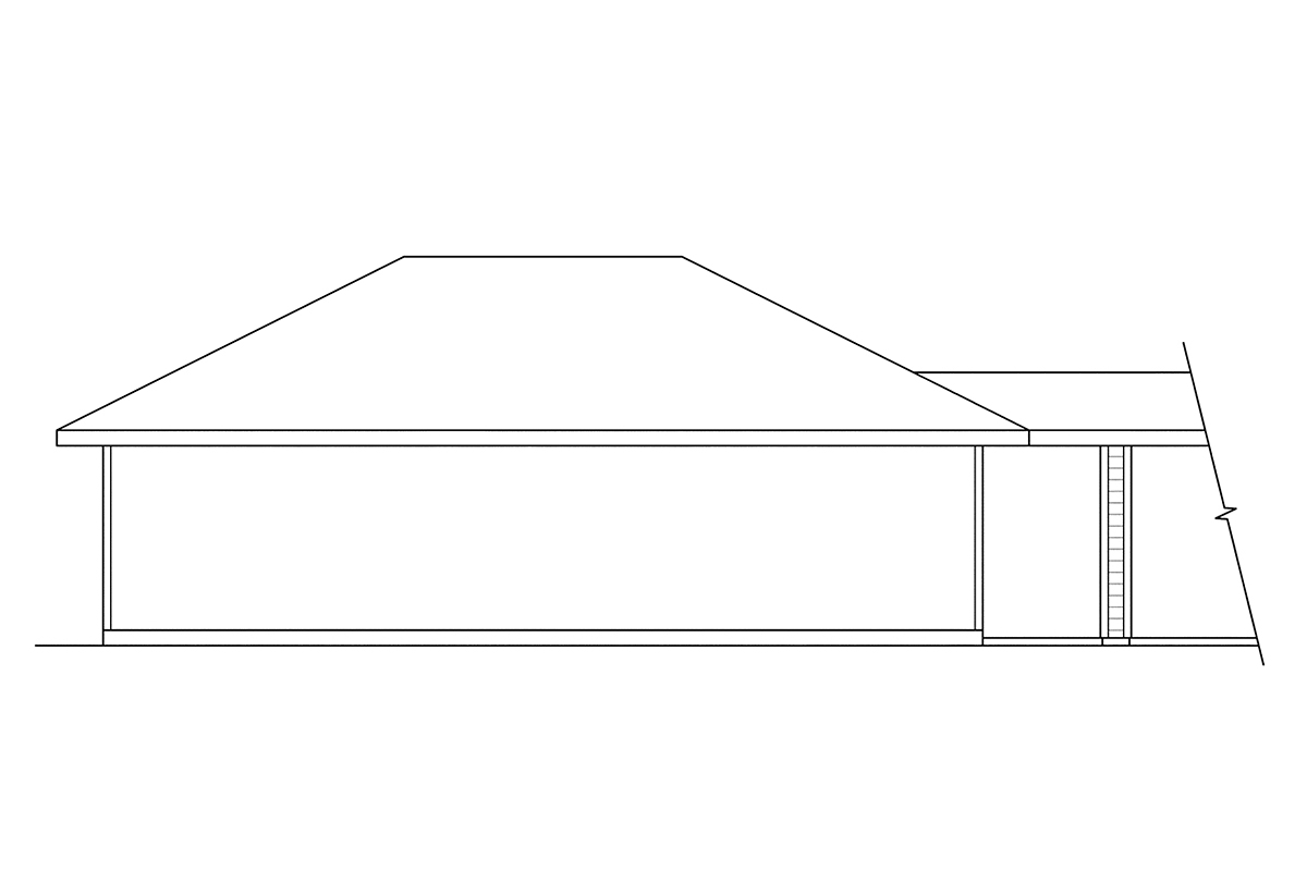 Contemporary Traditional Rear Elevation of Plan 59449