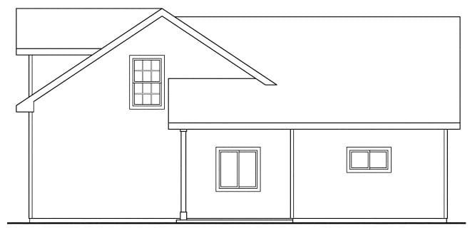 Country Craftsman Traditional Rear Elevation of Plan 59452