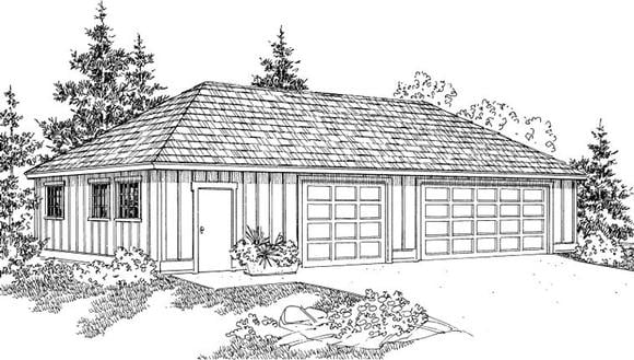 Garage Plan 59470 - 3 Car Garage Elevation