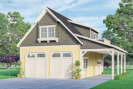 Country Craftsman Elevation of Plan 59478