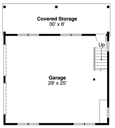 Country, Craftsman, Farmhouse 2 Car Garage Plan 59479 Level One
