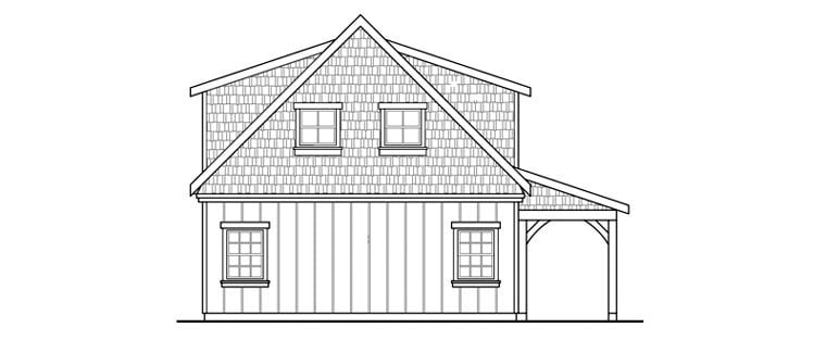 Country Craftsman Farmhouse Rear Elevation of Plan 59479