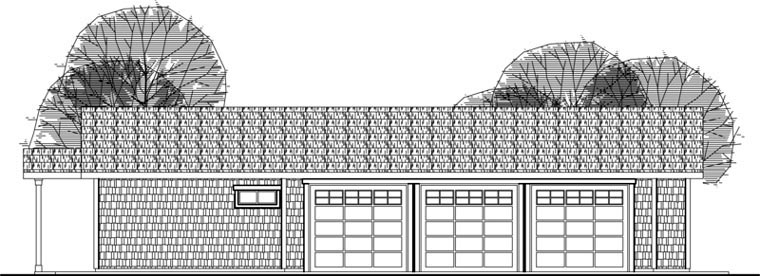 Craftsman Plan with 693 Sq. Ft., 6 Car Garage Elevation