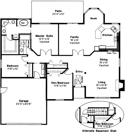 House Plan 59481 First Level Plan