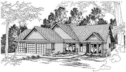 Contemporary Traditional Elevation of Plan 59484
