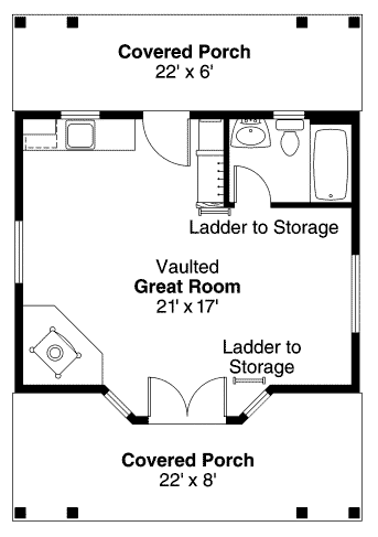 Cottage Country Level One of Plan 59485