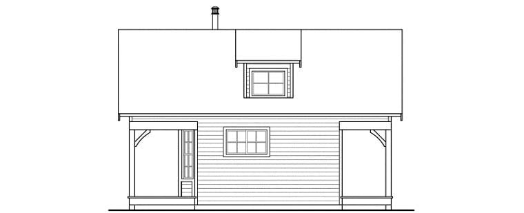 Cottage Country Rear Elevation of Plan 59485