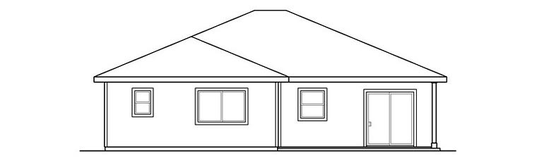 Bungalow Contemporary Cottage Country Craftsman Rear Elevation of Plan 59486