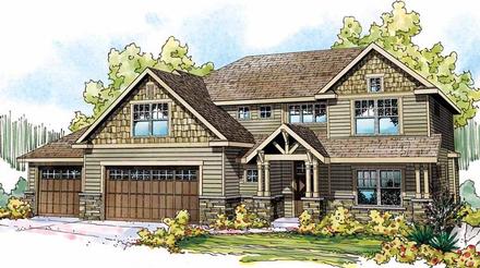 Cottage Country Craftsman European Traditional Elevation of Plan 59487