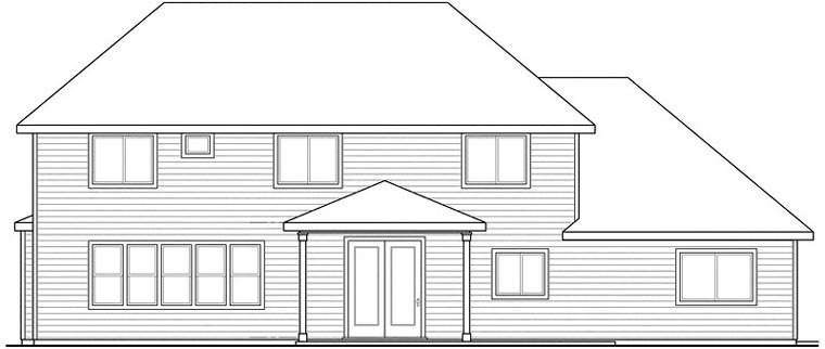 Cottage Country Craftsman European Traditional Rear Elevation of Plan 59487