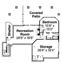 European Traditional Tudor Lower Level of Plan 59489