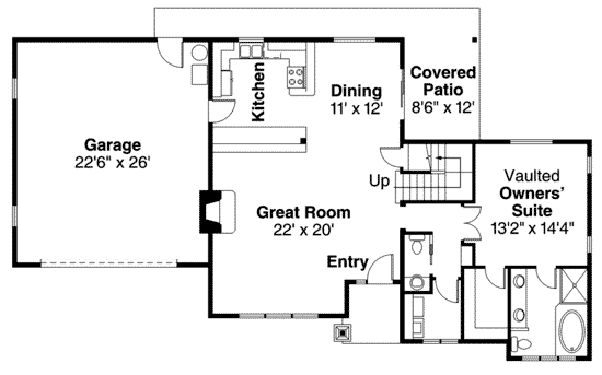Bungalow Cottage Craftsman Level One of Plan 59491