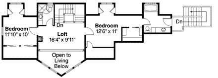 House Plan 59495 Second Level Plan