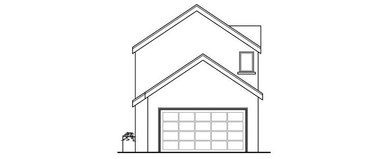 Contemporary Florida Southwest Rear Elevation of Plan 59499