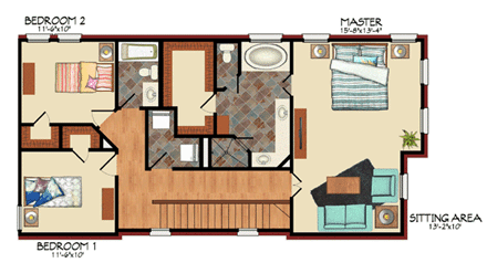 House Plan 59500 Second Level Plan