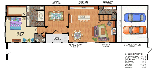 French Country Level One of Plan 59501