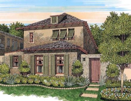 French Country Elevation of Plan 59501