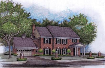 Colonial Traditional Elevation of Plan 59503