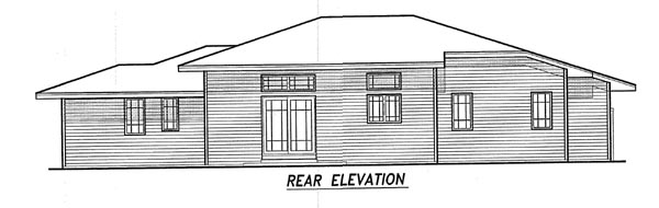 Traditional Rear Elevation of Plan 59623