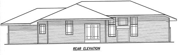Traditional Rear Elevation of Plan 59625