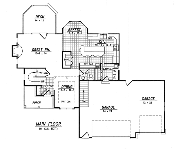 Plan 59630 | Traditional Style with 3 Bed, 3 Bath, 3 Car Garage