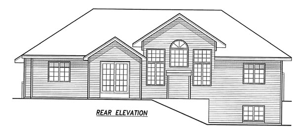 Traditional Rear Elevation of Plan 59636