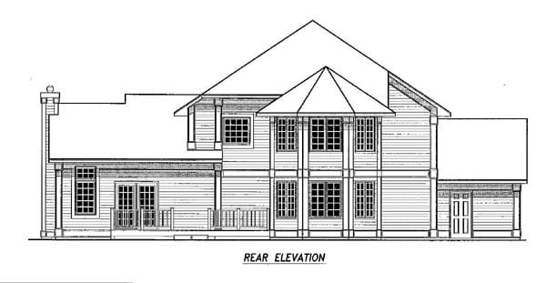  Rear Elevation of Plan 59664