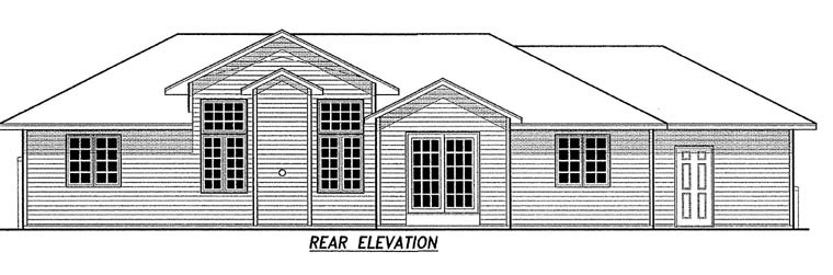 Traditional Rear Elevation of Plan 59670