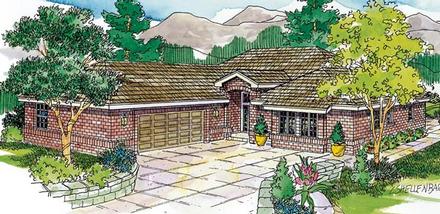 Contemporary European Ranch Traditional Elevation of Plan 59700