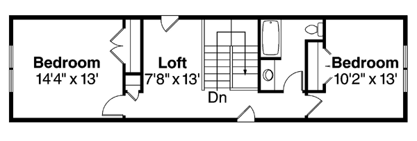 Bungalow Cabin Cottage Country Craftsman Level Two of Plan 59702