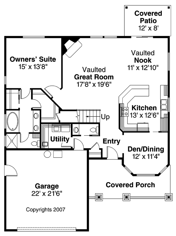 Bungalow Cottage Craftsman Level One of Plan 59705