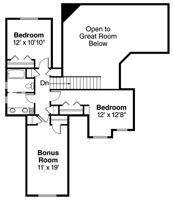 Bungalow Cottage Craftsman Level Two of Plan 59705