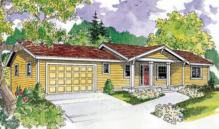 Bungalow Cottage Country Craftsman Ranch Elevation of Plan 59706