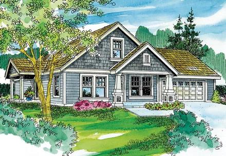 Bungalow Cottage Country Craftsman Elevation of Plan 59712