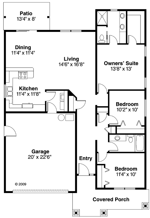 Bungalow Cottage Country Craftsman Ranch Level One of Plan 59713