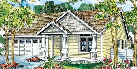 Bungalow Cottage Country Craftsman Ranch Elevation of Plan 59713