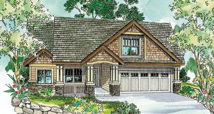 Cape Cod Cottage Country Craftsman European Elevation of Plan 59715