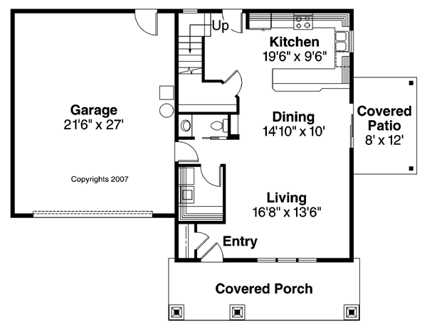 Contemporary Cottage Country Craftsman Level One of Plan 59718