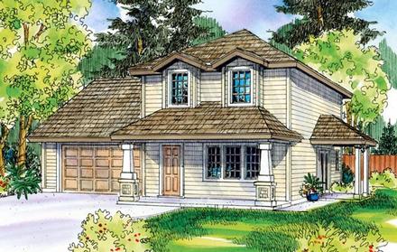 Contemporary Cottage Country Craftsman Elevation of Plan 59718