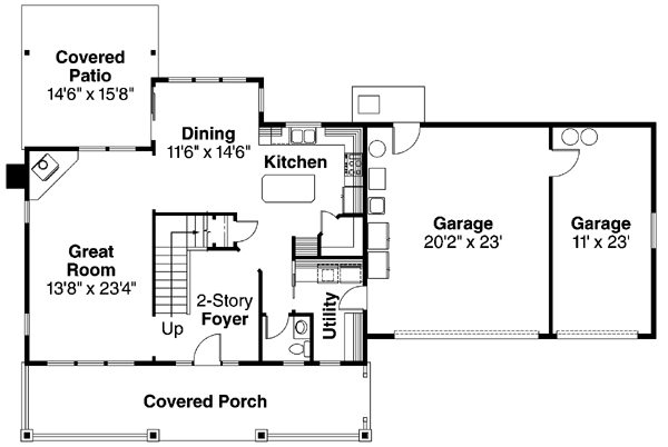 Contemporary Cottage Country Farmhouse Traditional Level One of Plan 59723