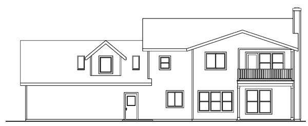 Contemporary Cottage Country Farmhouse Traditional Rear Elevation of Plan 59723