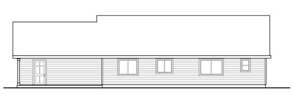 Contemporary Cottage Country Craftsman Ranch Rear Elevation of Plan 59724