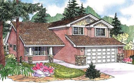 Bungalow Contemporary Country Craftsman Traditional Elevation of Plan 59726