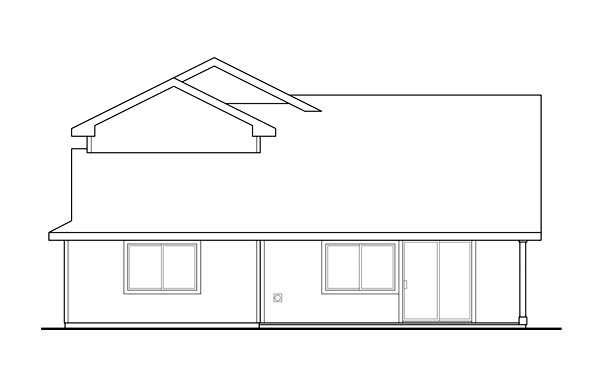 Bungalow Contemporary Country Craftsman Traditional Rear Elevation of Plan 59726