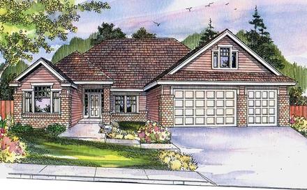 Country Craftsman Ranch Traditional Elevation of Plan 59727