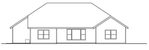 Country Craftsman Ranch Traditional Rear Elevation of Plan 59727